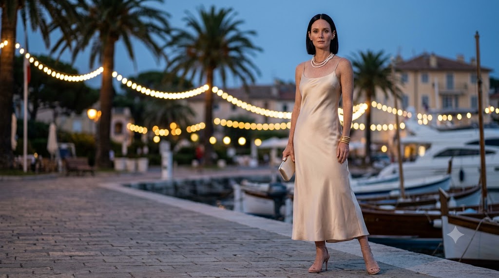 Silk Slip Dress in the French Riviera